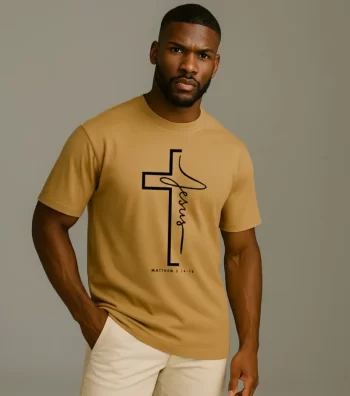 Sandstone Calm Bio-Washed Cotton T-Shirt